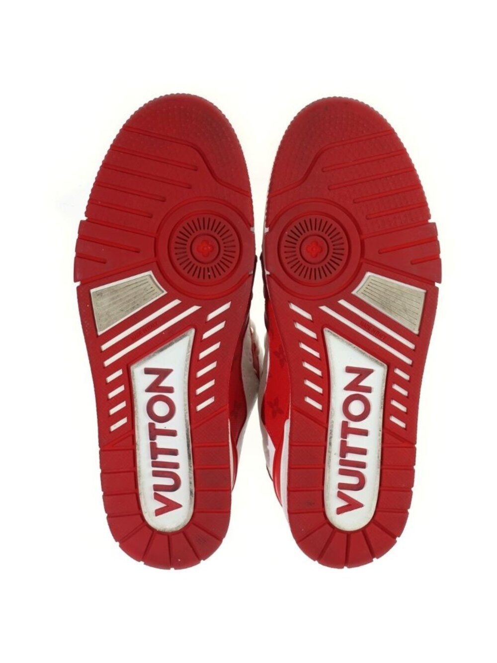 Louis Vuitton LV Trainer Line Monogram Low Cut Sneakers White Red - Picture 5 of 6